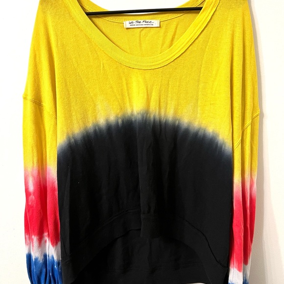 We the Free by Free People Oversized Point Break Tie Dye Multicolored Top - Picture 4 of 5
